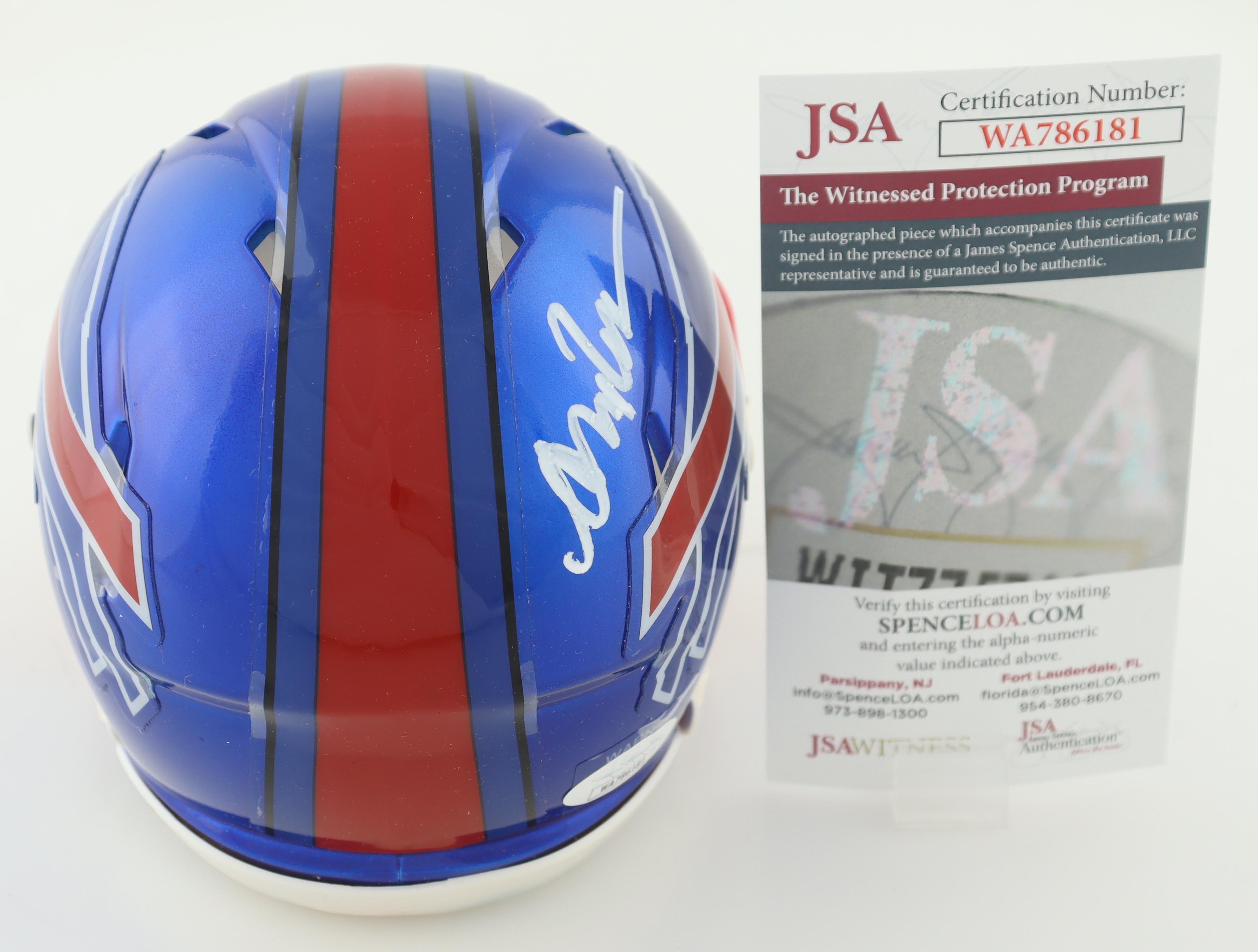 Andre Reed Signed Bills Flash Alternate Speed Mini Helmet (JSA) at PristineAuction.com Andre Reed Signed Bills Flash Alternate Speed Mini Helmet (JSA) at PristineAuction.com