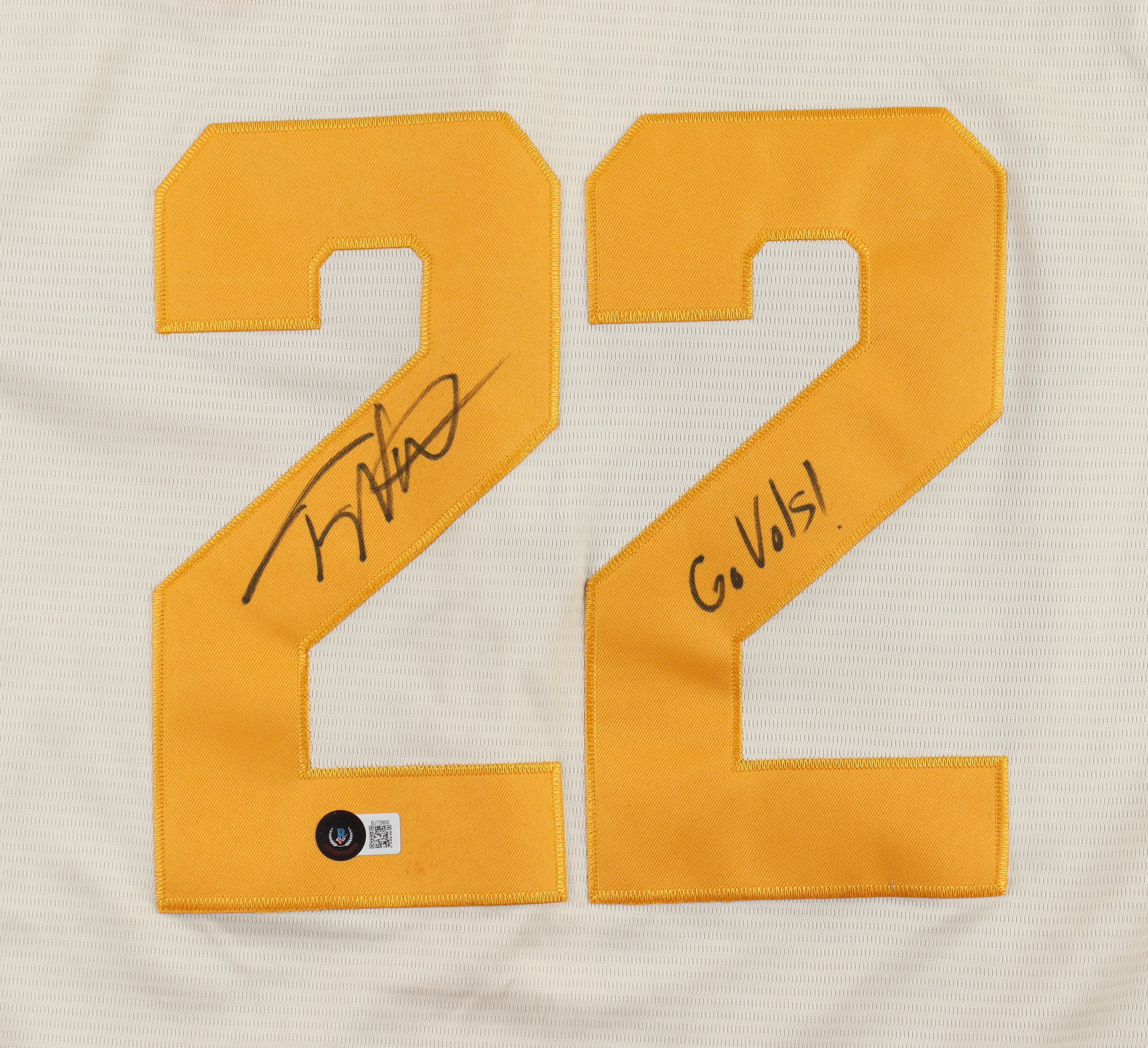 Tony Vitello Signed Tennessee Volunteers Jersey Inscribed "Go Vols!" (Beckett) at PristineAuction.com Tony Vitello Signed Tennessee Volunteers Jersey Inscribed "Go Vols!" (Beckett) at PristineAuction.com