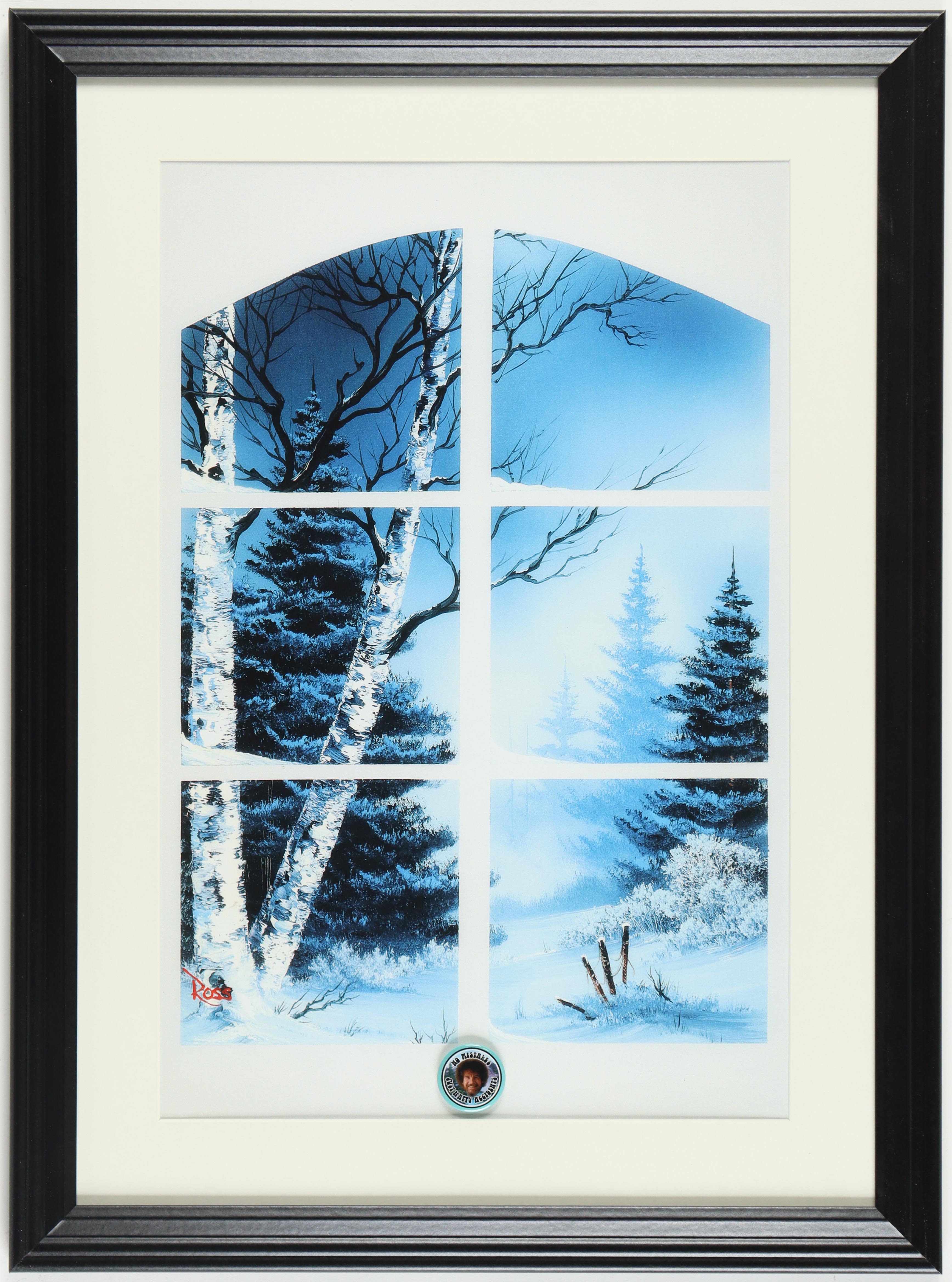 Bob Ross Custom Framed Print with "No Mistakes, Just Happy Accidents" Pin at PristineAuction.com Bob Ross Custom Framed Print with "No Mistakes, Just Happy Accidents" Pin at PristineAuction.com