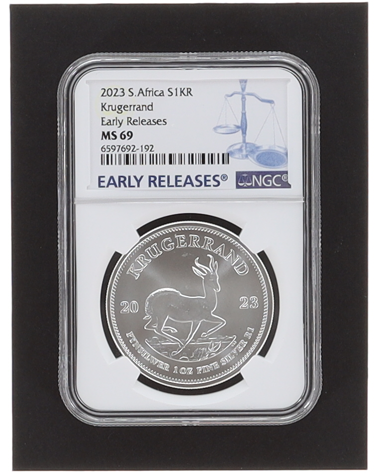 2023 South Africa Krugerrand Silver Coin - Early Releases (NGC MS69) at PristineAuction.com 2023 South Africa Krugerrand Silver Coin - Early Releases (NGC MS69) at PristineAuction.com