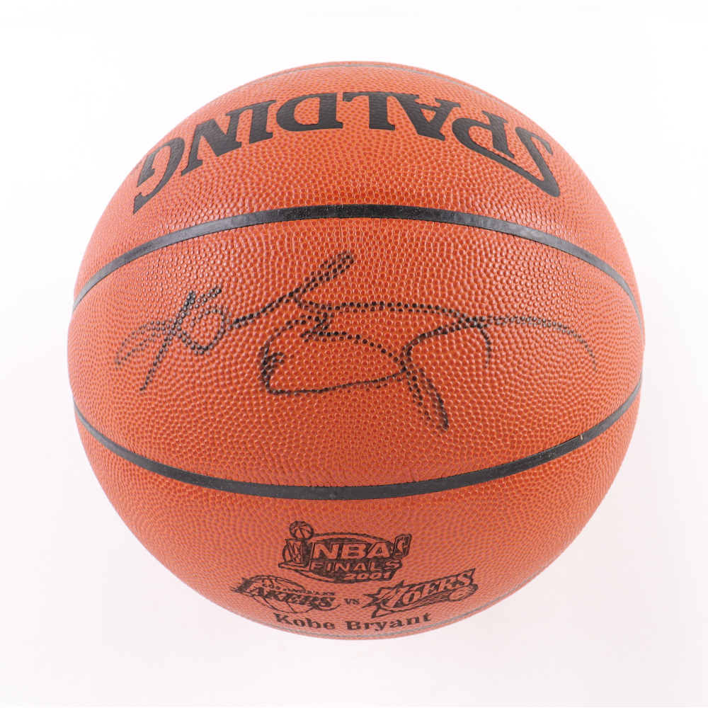 Kobe Bryant Signed 2001 Finals Logo Spalding Basketball (JSA & PSA