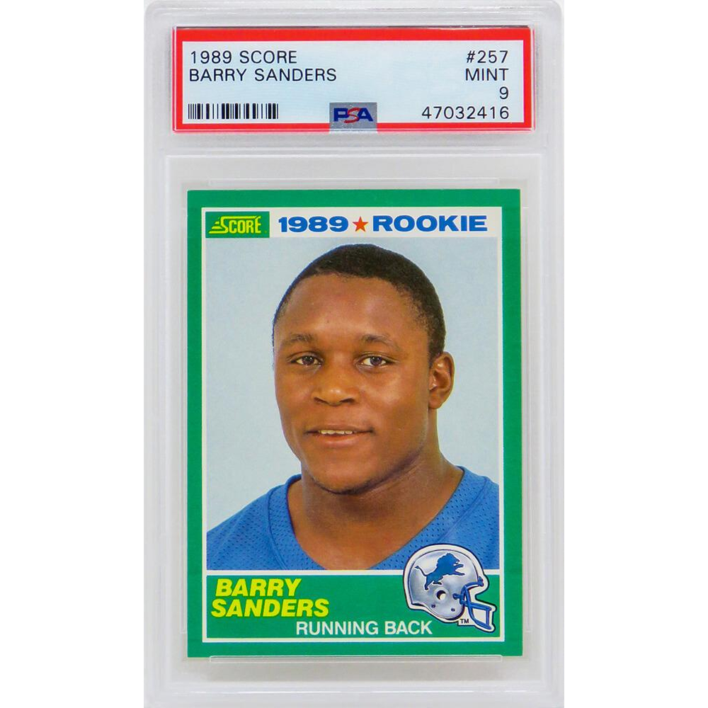 Barry Sanders 1989 Score 257 RC (PSA 9) Pristine Auction