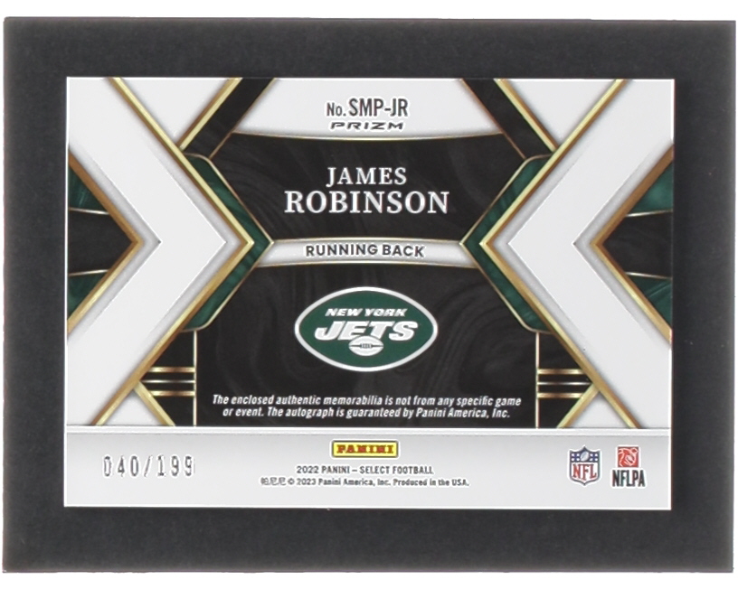James Robinson 2022 Select Signature Memorabilia Prizm #44 #040/199 at PristineAuction.com James Robinson 2022 Select Signature Memorabilia Prizm #44 #040/199 at PristineAuction.com