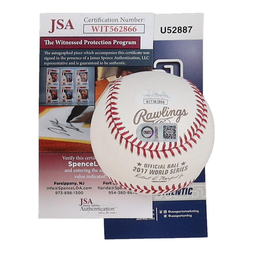 Jose Altuve Signed 2017 World Series Baseball (JSA & USA SM) at PristineAuction.com Jose Altuve Signed 2017 World Series Baseball (JSA & USA SM) at PristineAuction.com