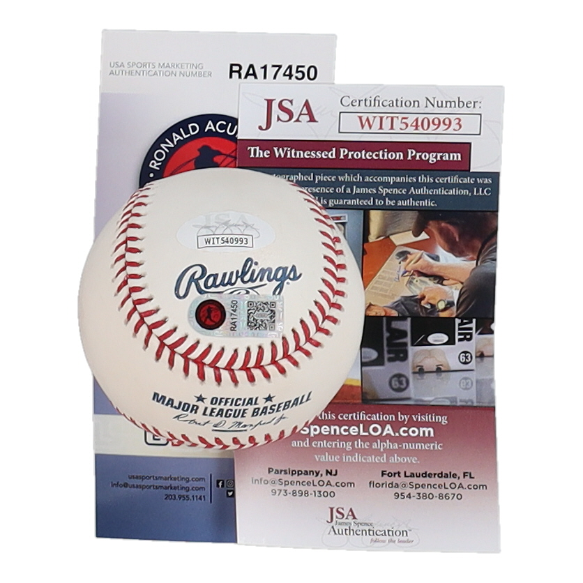 Ronald Acuna Jr. Signed OML Braves Logo Baseball Inscribed "La Bestia
