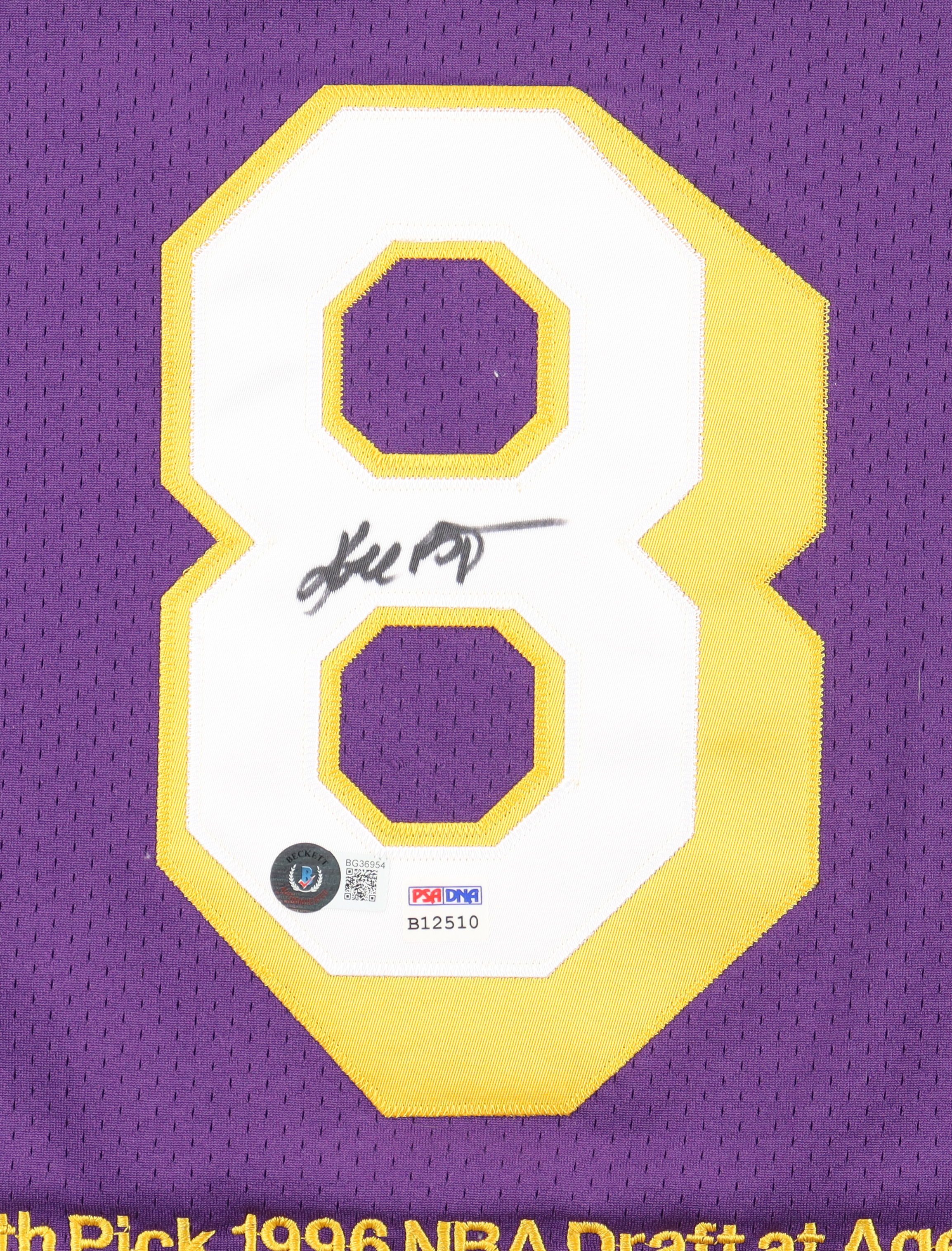 Kobe Bryant Signed LE Lakers Career Highlight Stat Jersey #1/8 Authentic Mitchell & Ness (Beckett & PSA) at PristineAuction.com Kobe Bryant Signed LE Lakers Career Highlight Stat Jersey #1/8 Authentic Mitchell & Ness (Beckett & PSA) at PristineAuction.com