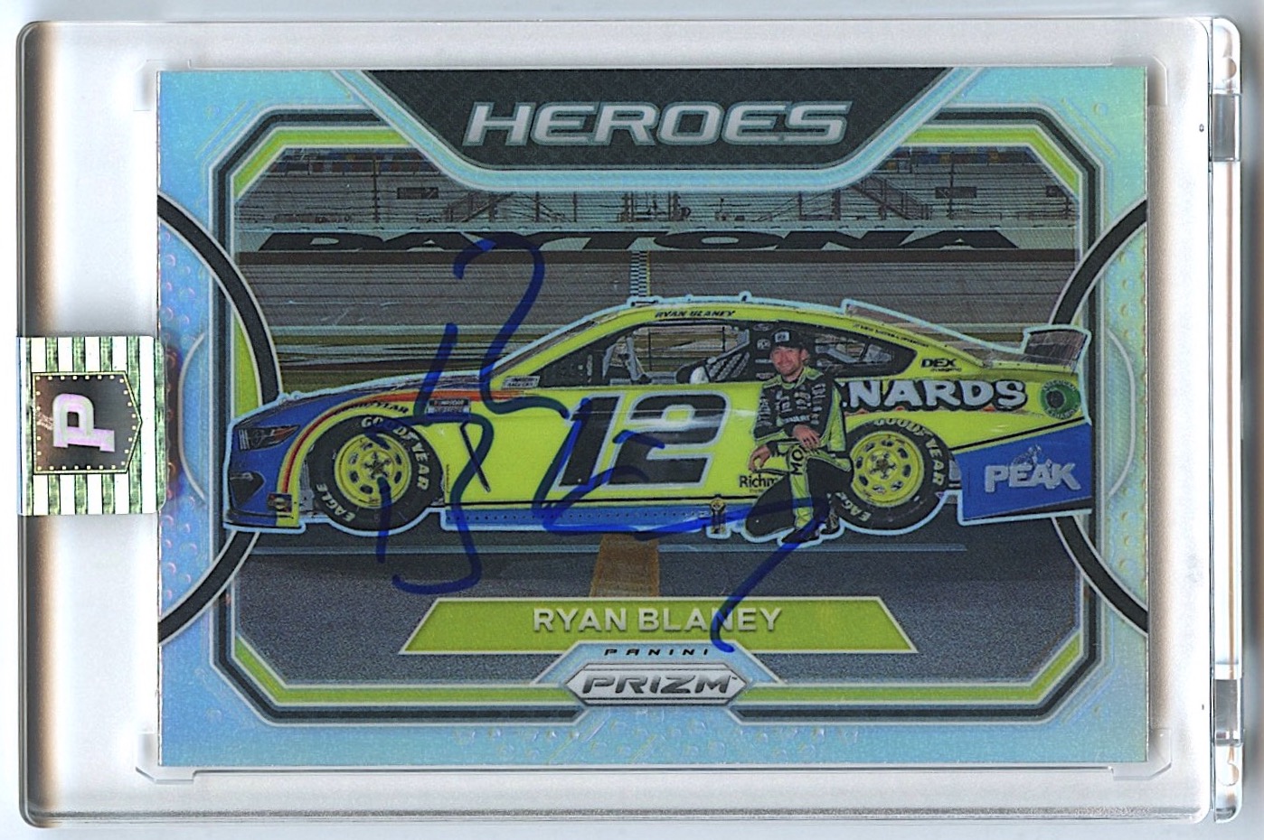Ryan Blaney Signed 2021 Panini Prizm Heroes #10 Prizms Silver (PA Encapsulated) at PristineAuction.com Ryan Blaney Signed 2021 Panini Prizm Heroes #10 Prizms Silver (PA Encapsulated) at PristineAuction.com