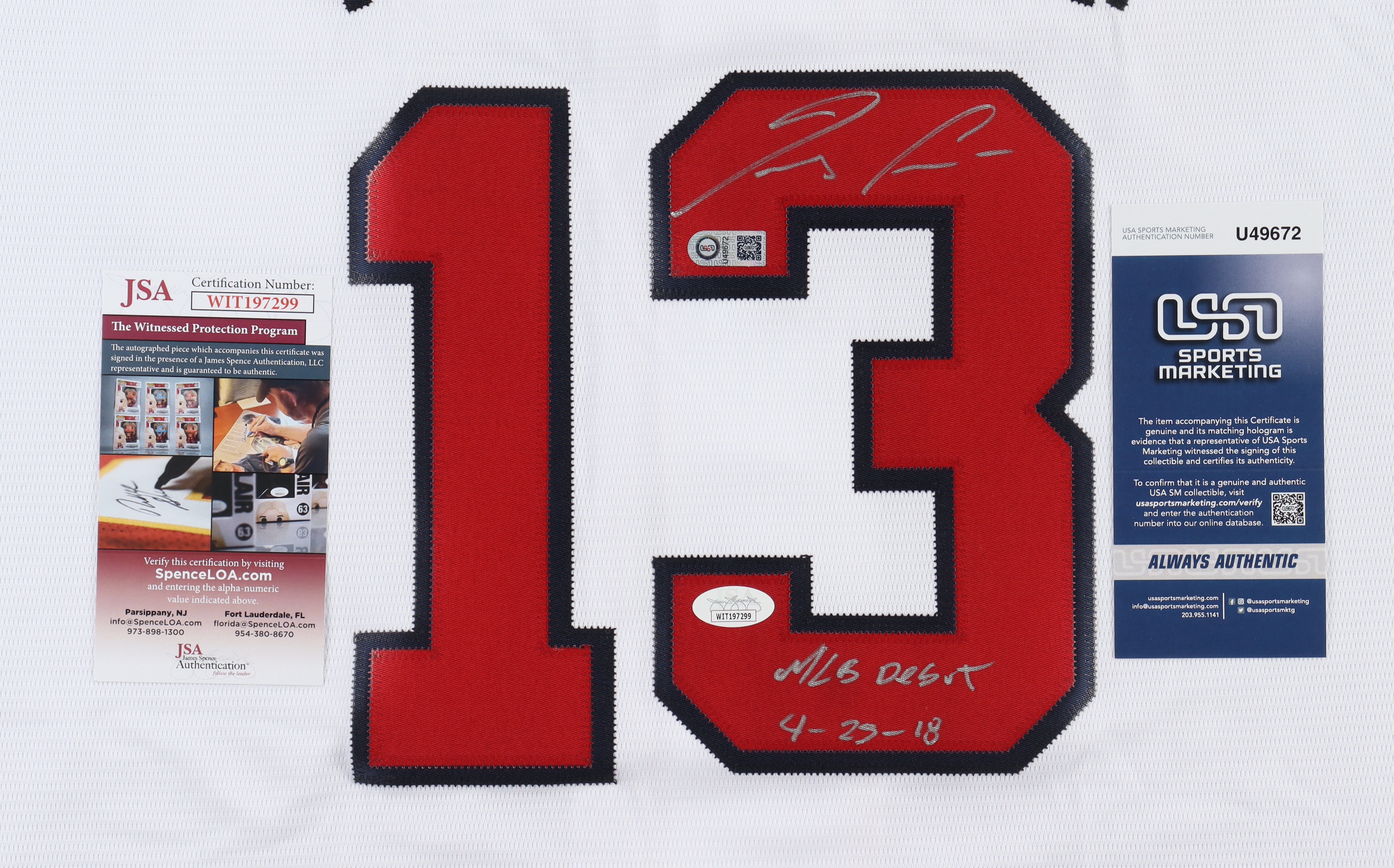Ronald Acuna Jr. Signed Braves Jersey Inscribed "MLB Debut 4-25-18" (USA SM & JSA) at PristineAuction.com Ronald Acuna Jr. Signed Braves Jersey Inscribed "MLB Debut 4-25-18" (USA SM & JSA) at PristineAuction.com