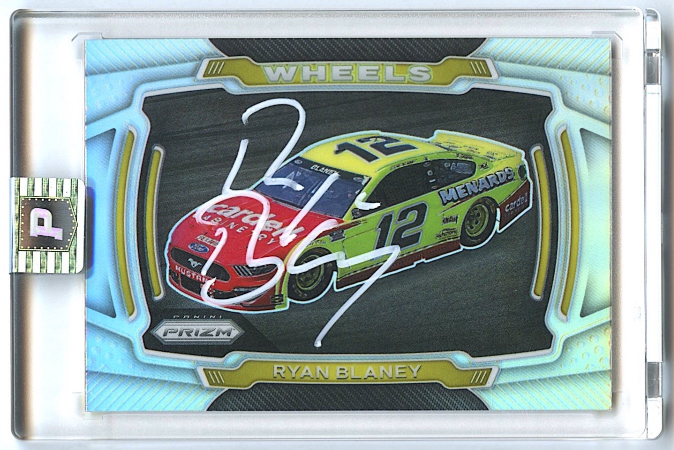 Ryan Blaney Signed 2021 Panini Prizm #67 Wheels Prizms Silver (PA Encapsulated) at PristineAuction.com Ryan Blaney Signed 2021 Panini Prizm #67 Wheels Prizms Silver (PA Encapsulated) at PristineAuction.com