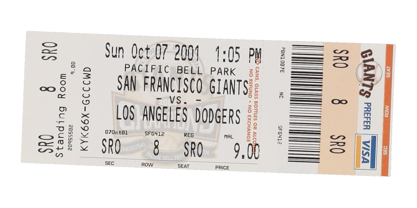 Giants vs Dodgers Ticket (Stacks of Plaques) at PristineAuction.com Giants vs Dodgers Ticket (Stacks of Plaques) at PristineAuction.com