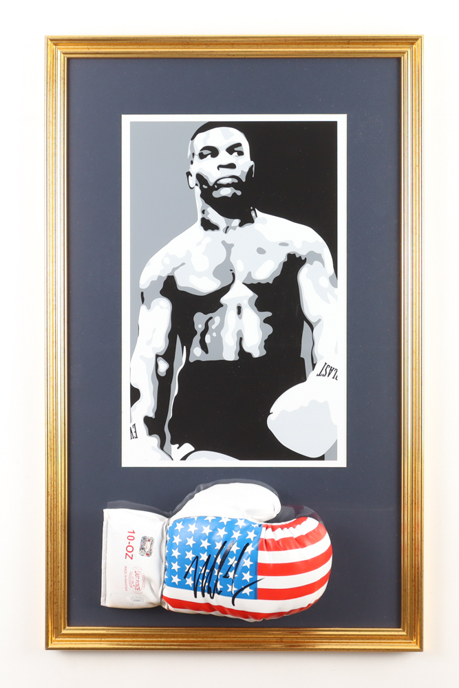 Mike Tyson Signed Custom Framed Everlast USA Boxing Glove Display (JSA & Tyson) at PristineAuction.com Mike Tyson Signed Custom Framed Everlast USA Boxing Glove Display (JSA & Tyson) at PristineAuction.com