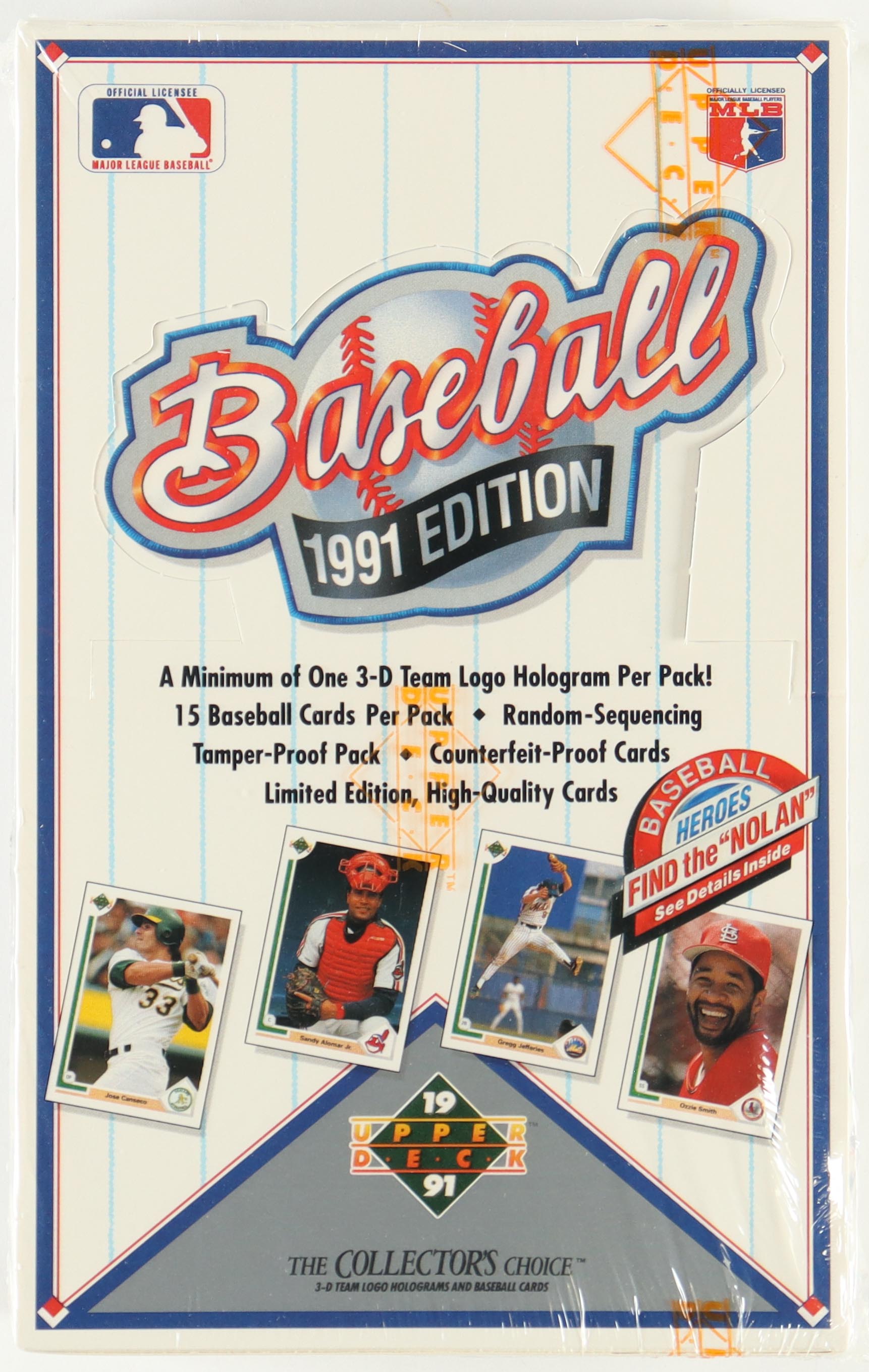 1991 Upper Deck Baseball Wax Box with (36) Packs at PristineAuction.com 1991 Upper Deck Baseball Wax Box with (36) Packs at PristineAuction.com