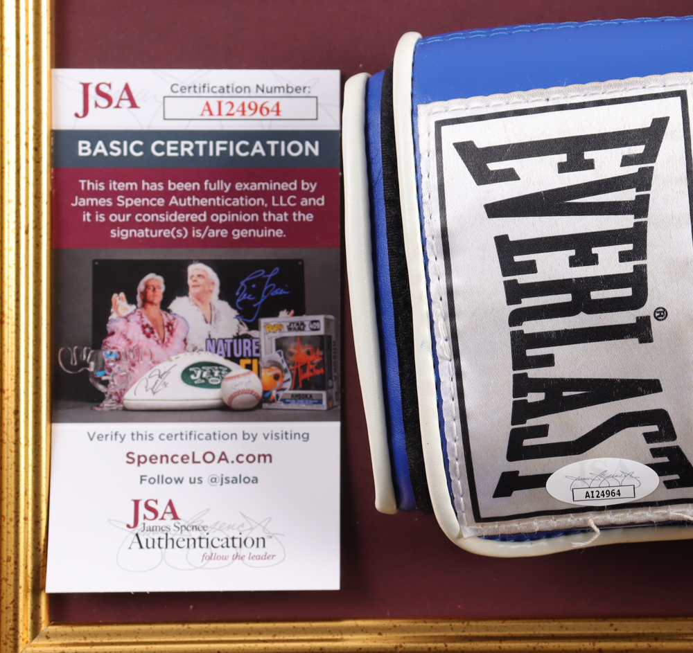 Mike Tyson Signed Custom Framed Title Boxing Glove Display with Leroy Neiman Art Print (JSA & Tyson) at PristineAuction.com Mike Tyson Signed Custom Framed Title Boxing Glove Display with Leroy Neiman Art Print (JSA & Tyson) at PristineAuction.com