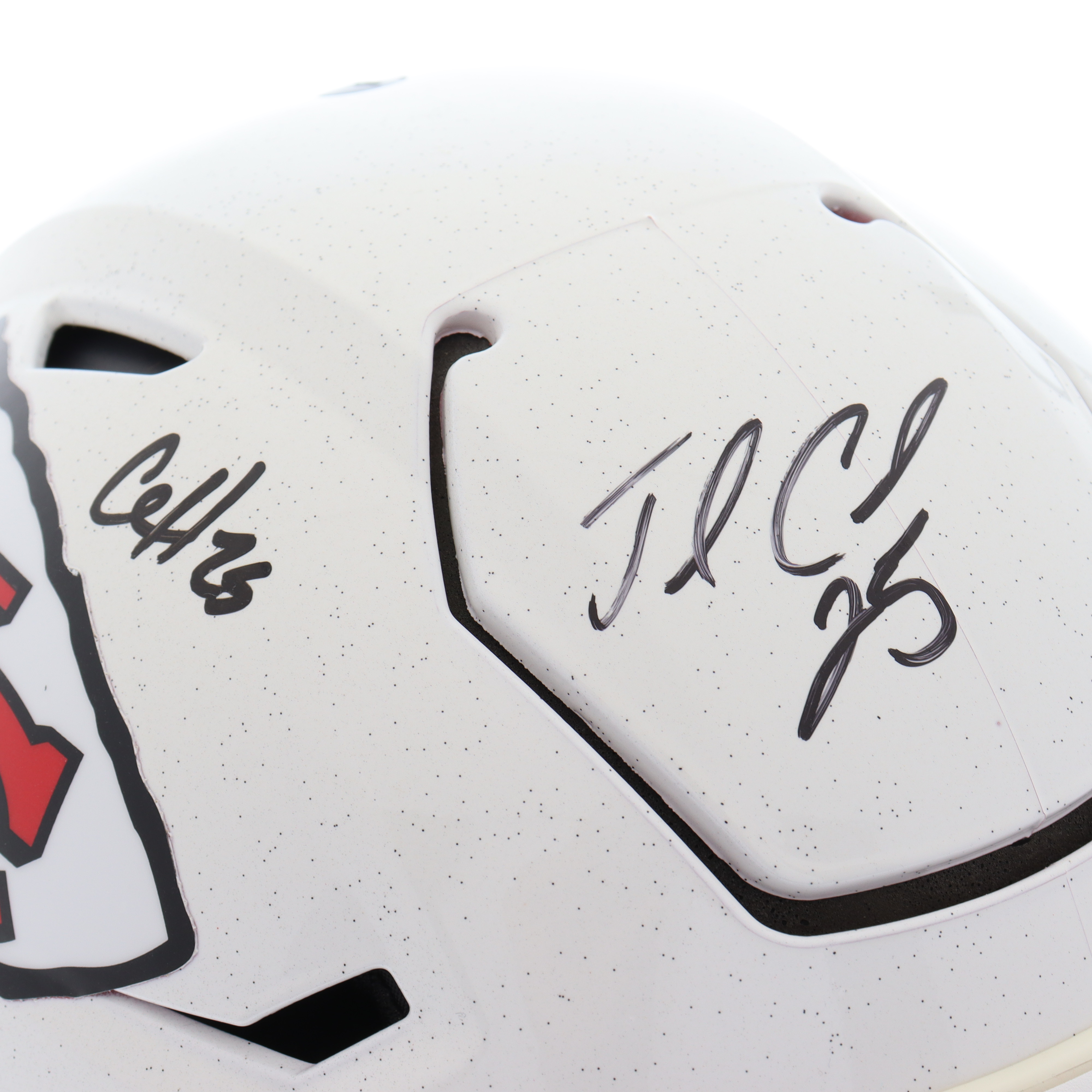 Clyde Edwards-Helaire & Jaamal Charles Signed Chiefs Full-Size Speed-Flex Authentic On-Field Hydro-Dipped Helmet With Visor (Radtke & Beckett) at PristineAuction.com Clyde Edwards-Helaire & Jaamal Charles Signed Chiefs Full-Size Speed-Flex Authentic On-Field Hydro-Dipped Helmet With Visor (Radtke & Beckett) at PristineAuction.com