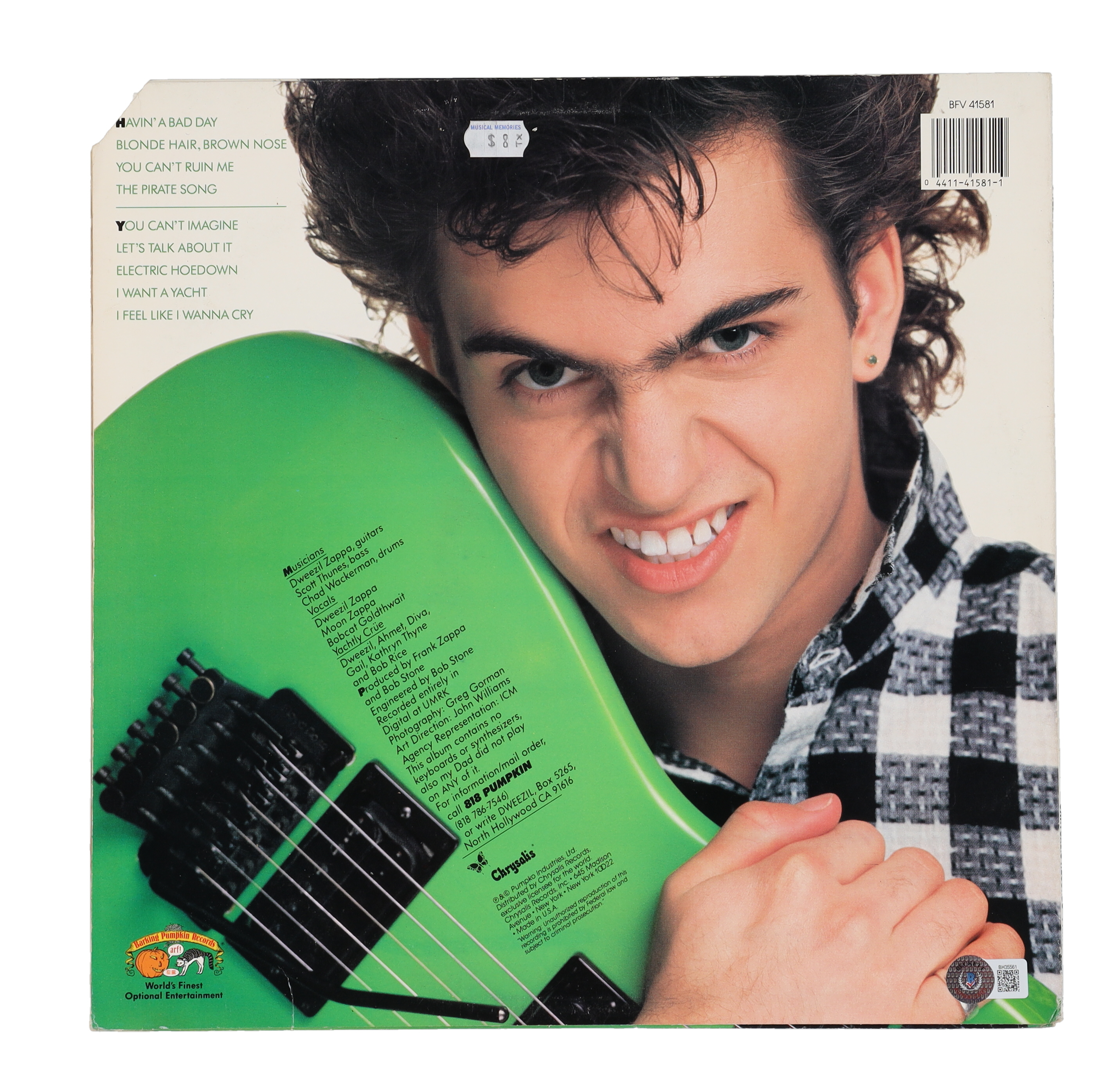 Dweezil Zappa Signed "Havin' a Bad Day" Vinyl Record Album (Beckett) at PristineAuction.com Dweezil Zappa Signed "Havin' a Bad Day" Vinyl Record Album (Beckett) at PristineAuction.com