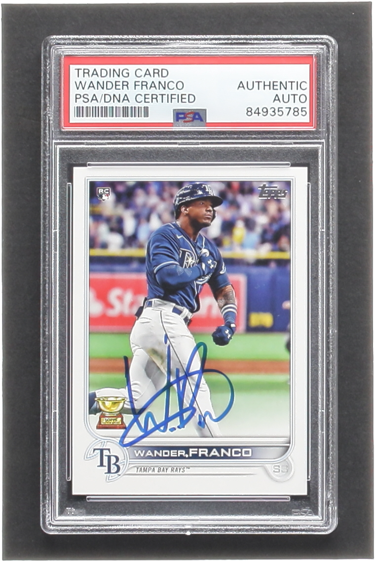 Wander Franco Signed 2022 Topps #215 RC (PSA) at PristineAuction.com Wander Franco Signed 2022 Topps #215 RC (PSA) at PristineAuction.com