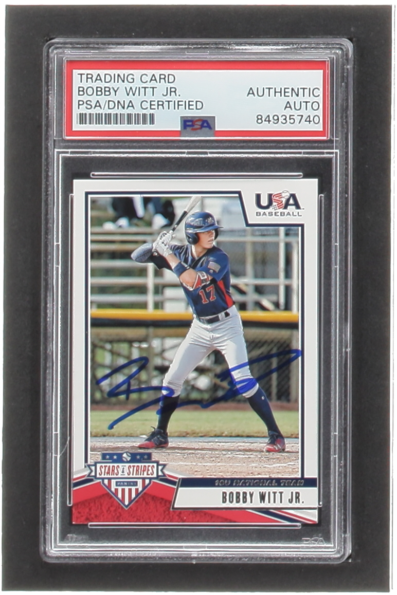 Bobby Witt Jr. Signed 2019 USA Baseball Stars and Stripes #48 RC (PSA) at PristineAuction.com Bobby Witt Jr. Signed 2019 USA Baseball Stars and Stripes #48 RC (PSA) at PristineAuction.com