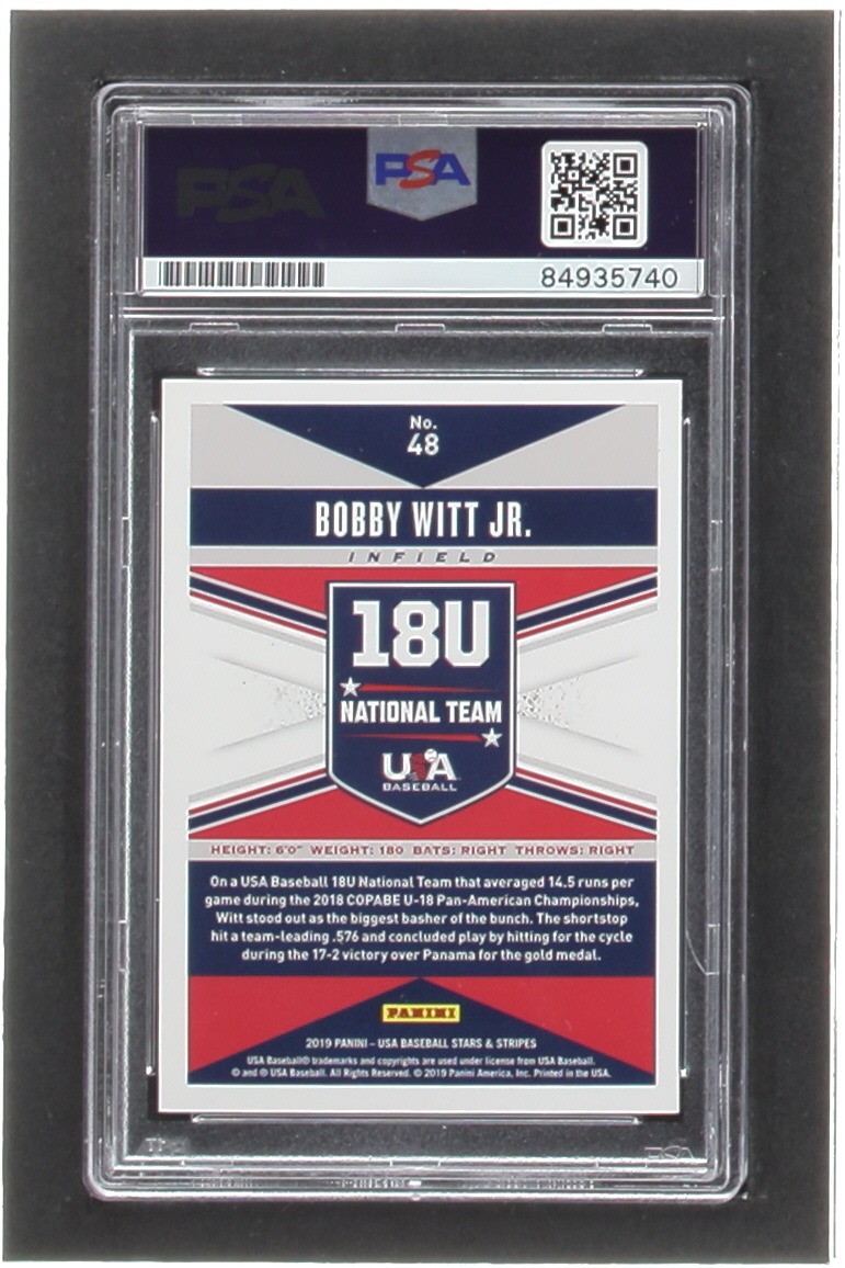 Bobby Witt Jr. Signed 2019 USA Baseball Stars and Stripes #48 RC (PSA) at PristineAuction.com Bobby Witt Jr. Signed 2019 USA Baseball Stars and Stripes #48 RC (PSA) at PristineAuction.com