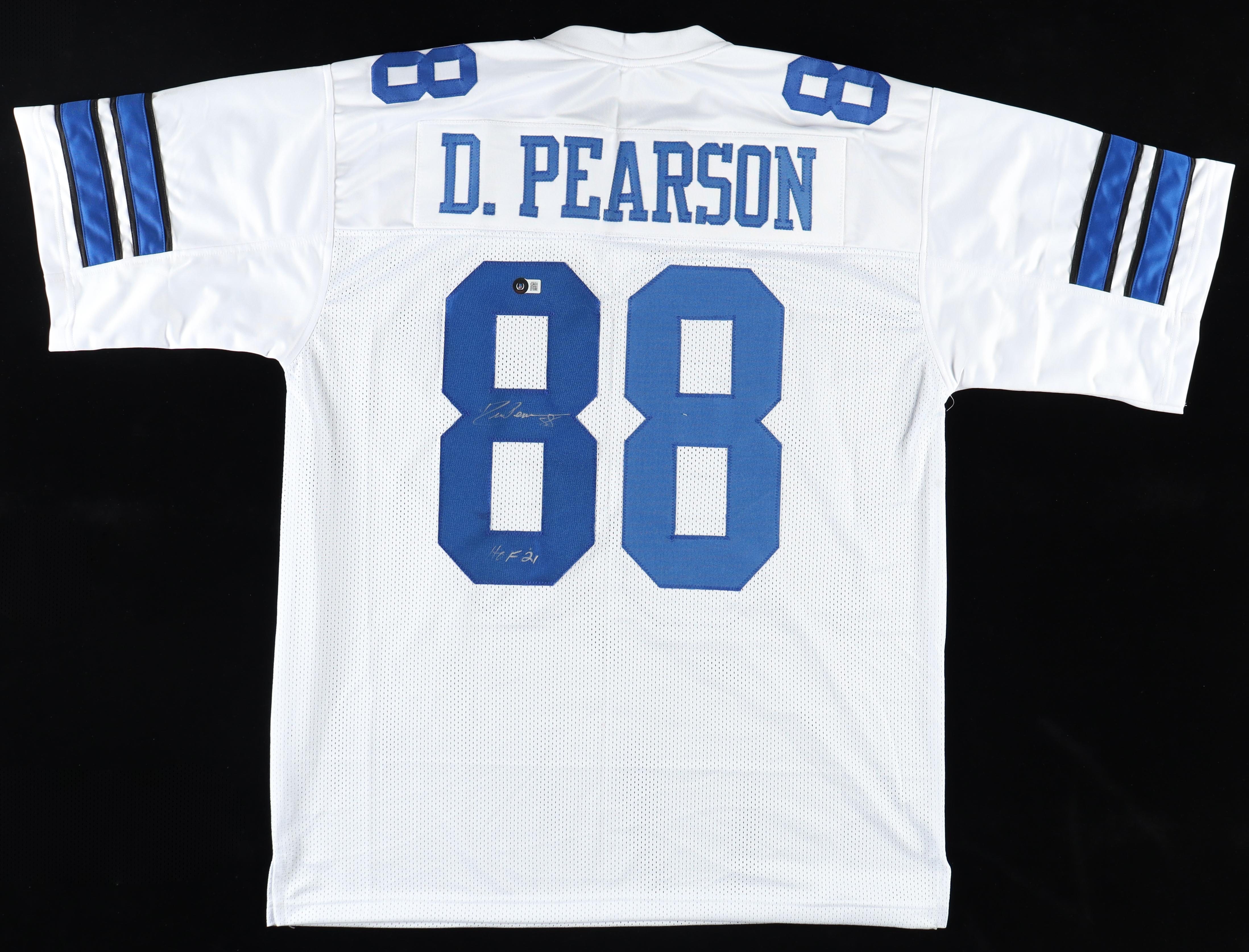 Drew Pearson Signed Jersey Inscribed "HOF 21" (Beckett) at PristineAuction.com Drew Pearson Signed Jersey Inscribed "HOF 21" (Beckett) at PristineAuction.com