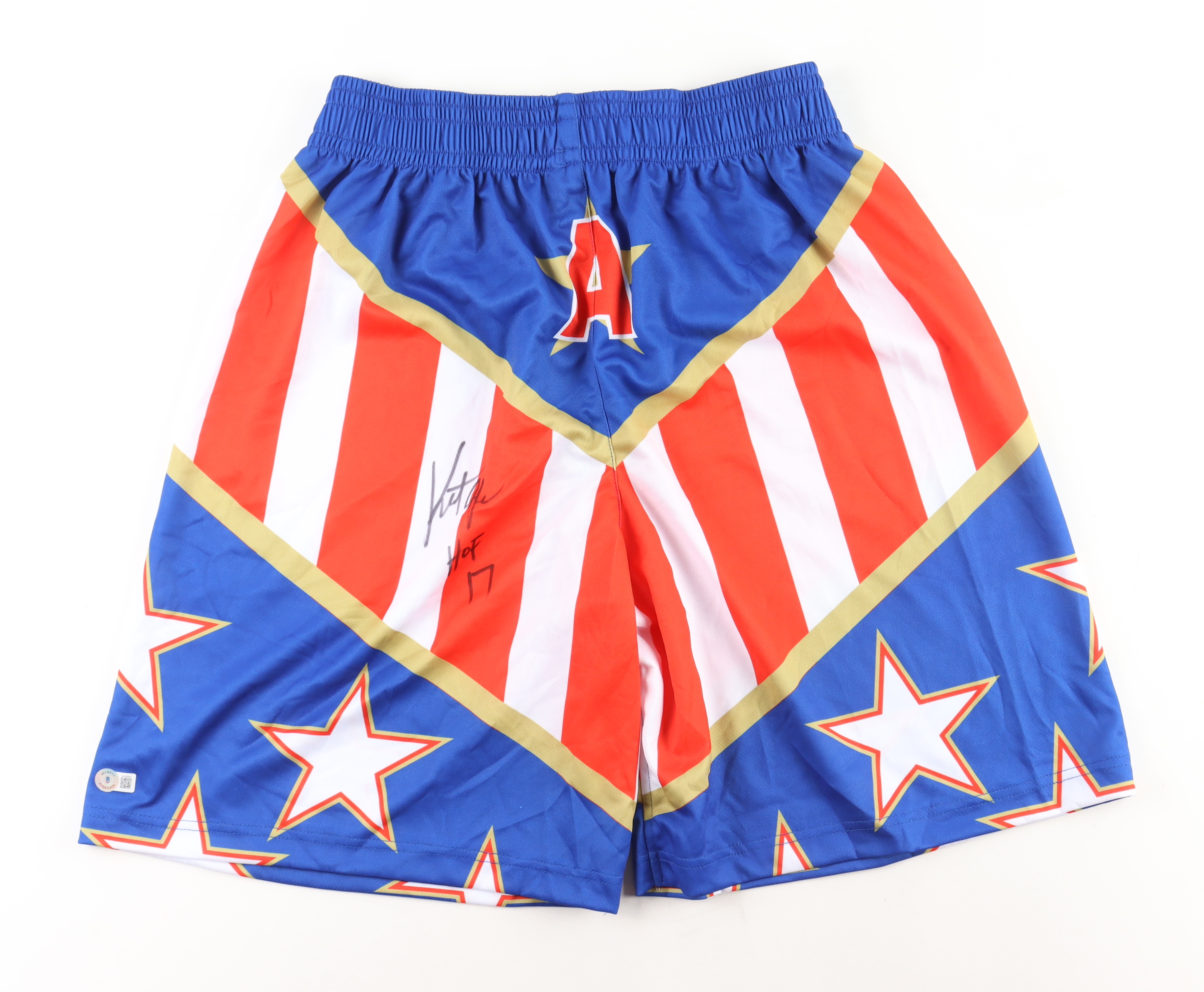 Kurt Angle Signed Shorts Inscribed "HOF 17" (Beckett) at PristineAuction.com Kurt Angle Signed Shorts Inscribed "HOF 17" (Beckett) at PristineAuction.com