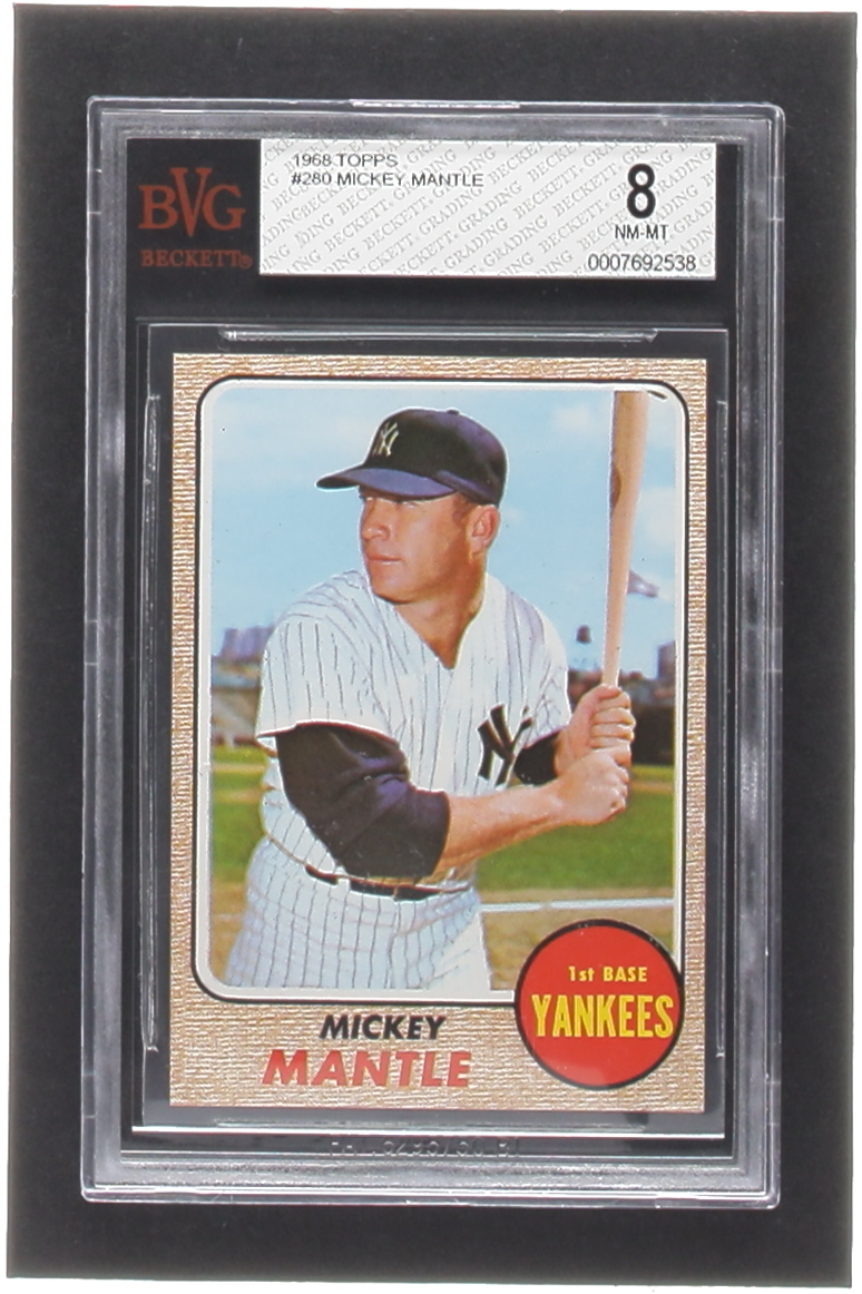 Mickey Mantle 1968 Topps #280 (BVG 8) at PristineAuction.com Mickey Mantle 1968 Topps #280 (BVG 8) at PristineAuction.com