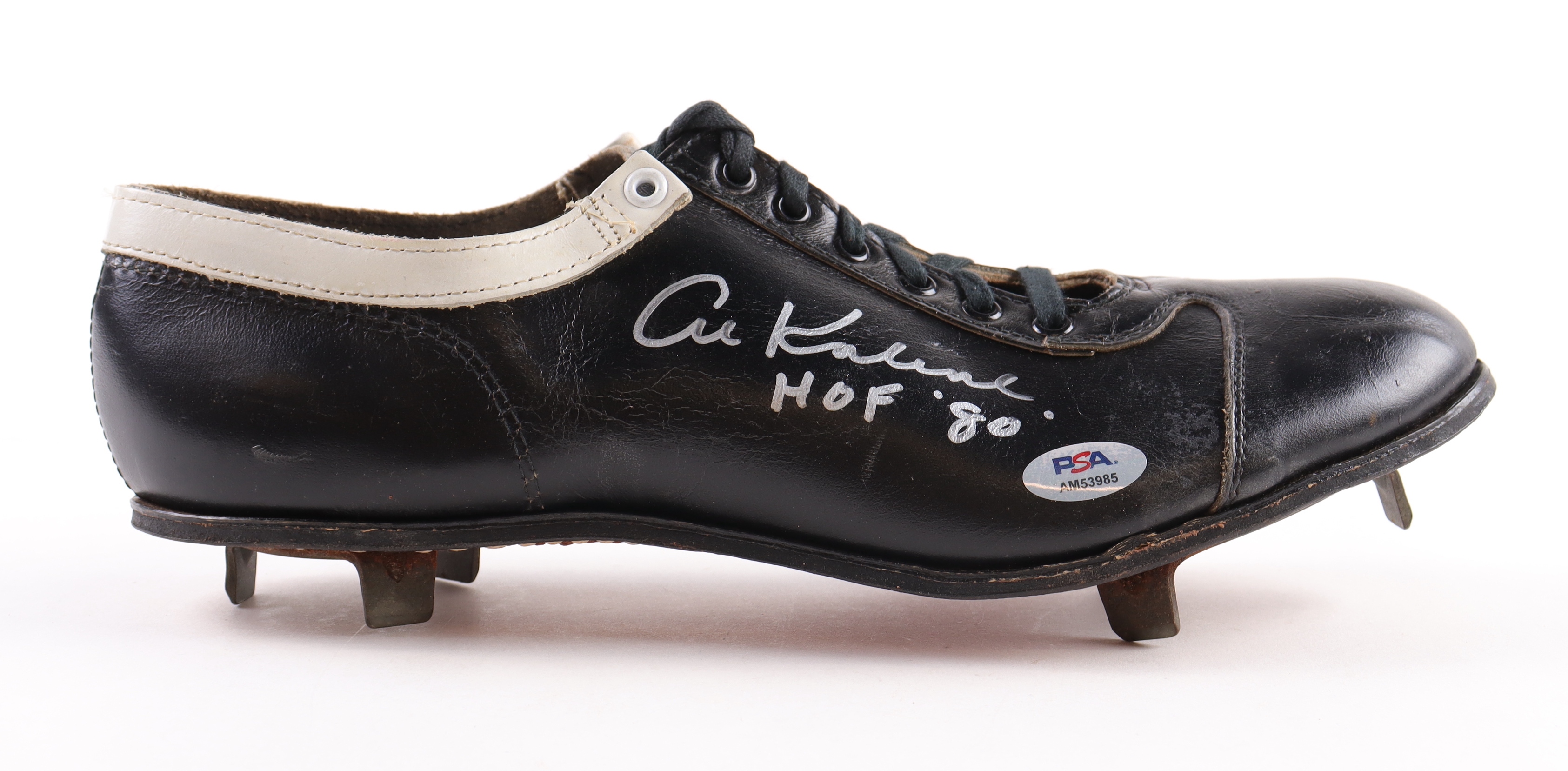 Al Kaline Signed Vintage Baseball Cleat Inscribed "HOF 80" (PSA) at PristineAuction.com Al Kaline Signed Vintage Baseball Cleat Inscribed "HOF 80" (PSA) at PristineAuction.com