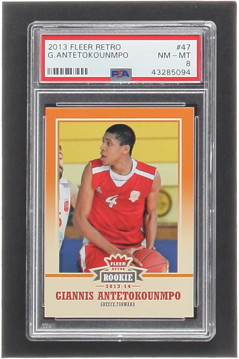Giannis Antetokounmpo 2013-14 Fleer Retro #47 RC (PSA 8) at PristineAuction.com Giannis Antetokounmpo 2013-14 Fleer Retro #47 RC (PSA 8) at PristineAuction.com