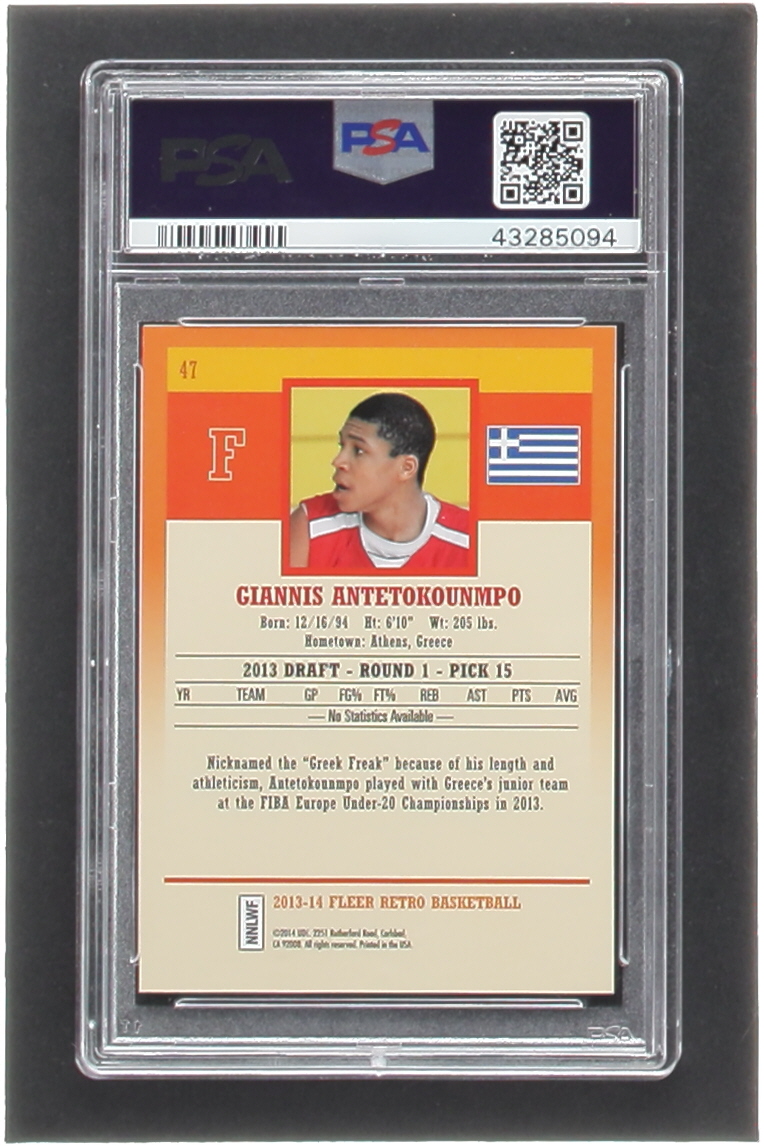 Giannis Antetokounmpo 2013-14 Fleer Retro #47 RC (PSA 8) at PristineAuction.com Giannis Antetokounmpo 2013-14 Fleer Retro #47 RC (PSA 8) at PristineAuction.com