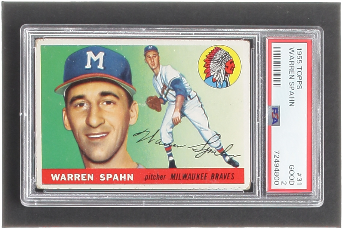Warren Spahn 1955 Topps #31 (PSA 2) at PristineAuction.com Warren Spahn 1955 Topps #31 (PSA 2) at PristineAuction.com