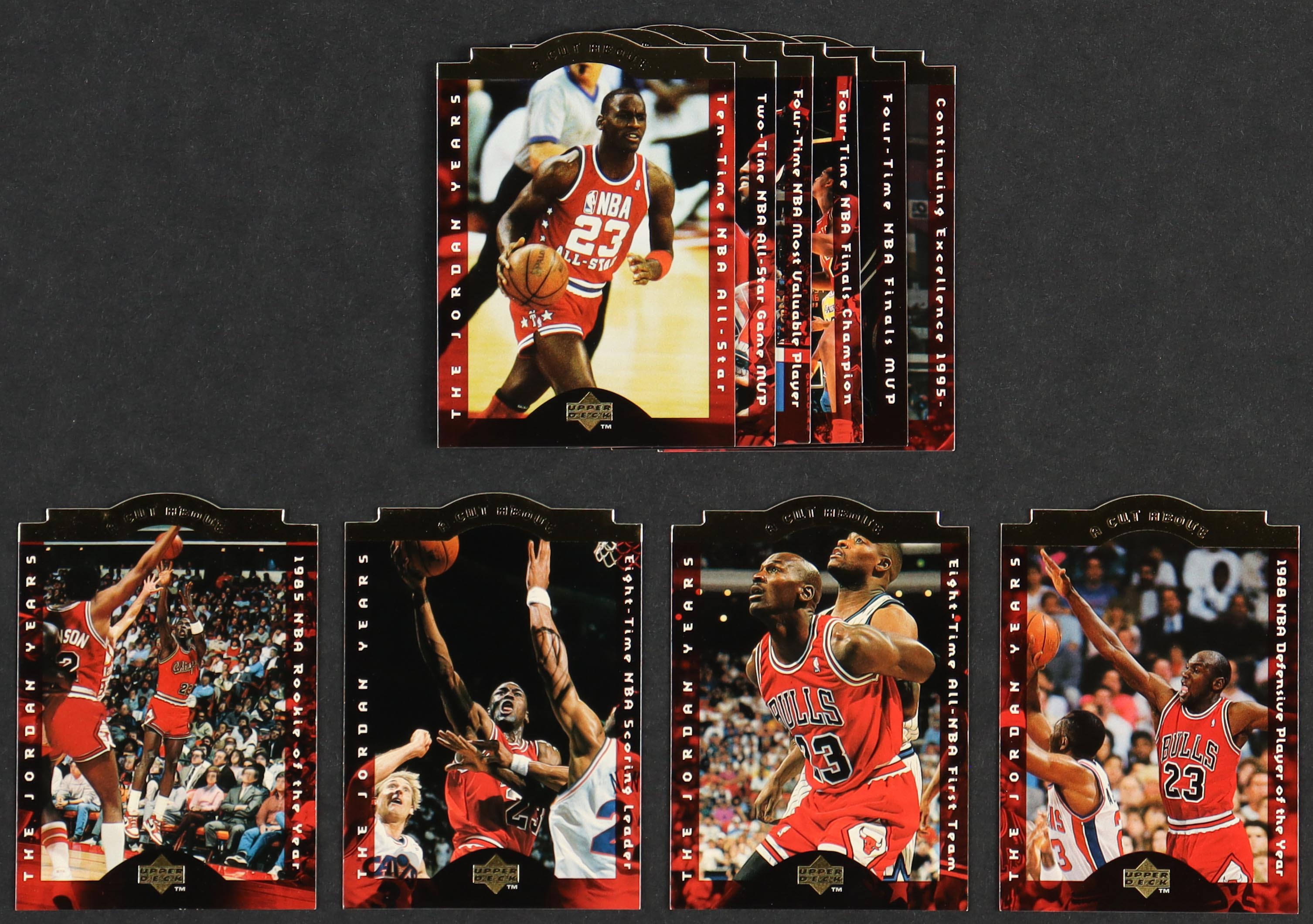 1996-97 Collector's Choice Jordan A Cut Above Basketball Complete Set of (10) Cards with Michael Jordan #CA1, Michael Jordan #CA2, Michael Jordan #CA3, Michael Jordan #CA4 at PristineAuction.com 1996-97 Collector's Choice Jordan A Cut Above Basketball Complete Set of (10) Cards with Michael Jordan #CA1, Michael Jordan #CA2, Michael Jordan #CA3, Michael Jordan #CA4 at PristineAuction.com