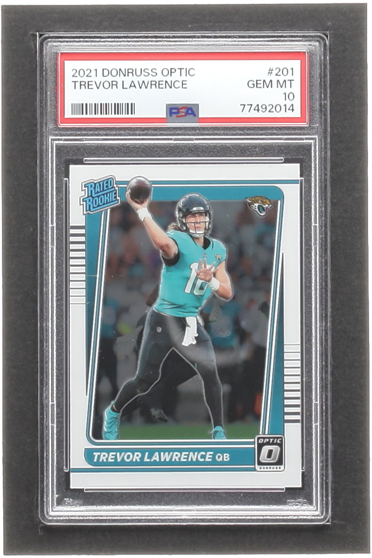 Trevor Lawrence 2021 Donruss Optic #201 RR RC (PSA 10) at PristineAuction.com Trevor Lawrence 2021 Donruss Optic #201 RR RC (PSA 10) at PristineAuction.com