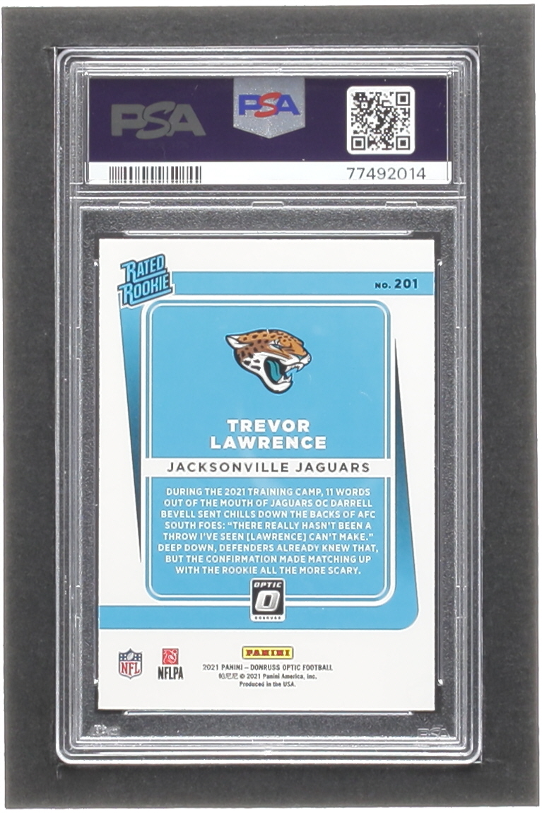 Trevor Lawrence 2021 Donruss Optic #201 RR RC (PSA 10) at PristineAuction.com Trevor Lawrence 2021 Donruss Optic #201 RR RC (PSA 10) at PristineAuction.com