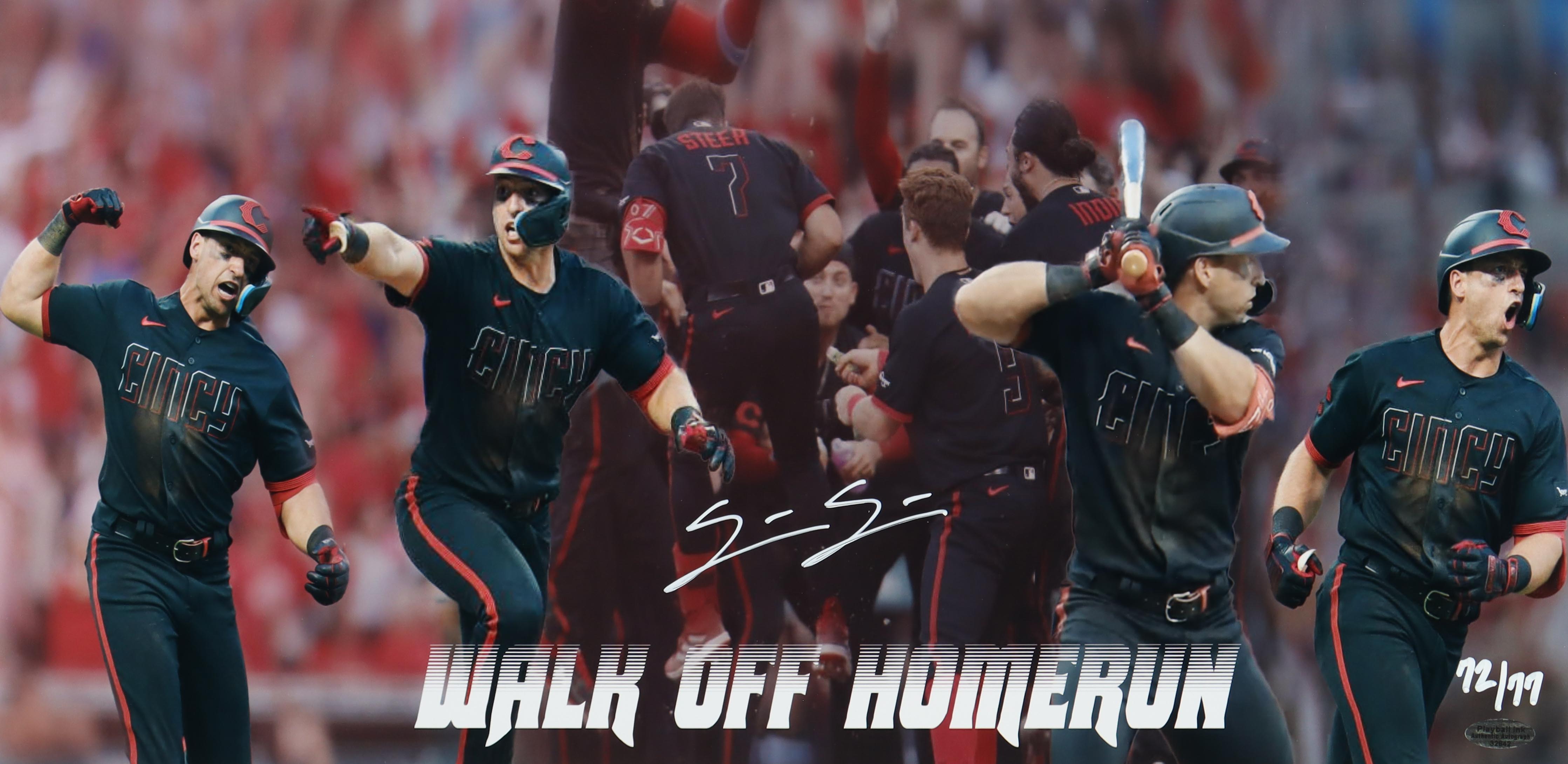 Spencer Steer Signed LE Reds 10x20 Photo (Playball Ink) at PristineAuction.com Spencer Steer Signed LE Reds 10x20 Photo (Playball Ink) at PristineAuction.com