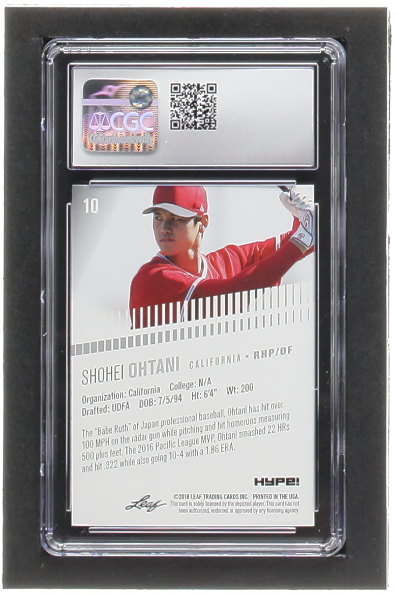 Shohei Ohtani 2018 Leaf Hype! #10 RC (CGC 10) at PristineAuction.com Shohei Ohtani 2018 Leaf Hype! #10 RC (CGC 10) at PristineAuction.com