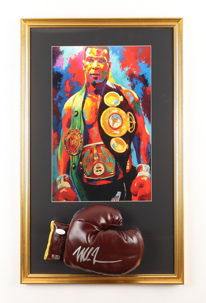 Mike Tyson Signed Custom Framed Wilson Boxing Glove Display with Leroy Neiman Art Print (JSA & Tyson) at PristineAuction.com Mike Tyson Signed Custom Framed Wilson Boxing Glove Display with Leroy Neiman Art Print (JSA & Tyson) at PristineAuction.com