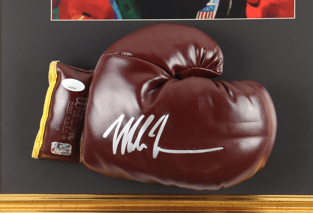 Mike Tyson Signed Custom Framed Wilson Boxing Glove Display with Leroy Neiman Art Print (JSA & Tyson) at PristineAuction.com Mike Tyson Signed Custom Framed Wilson Boxing Glove Display with Leroy Neiman Art Print (JSA & Tyson) at PristineAuction.com