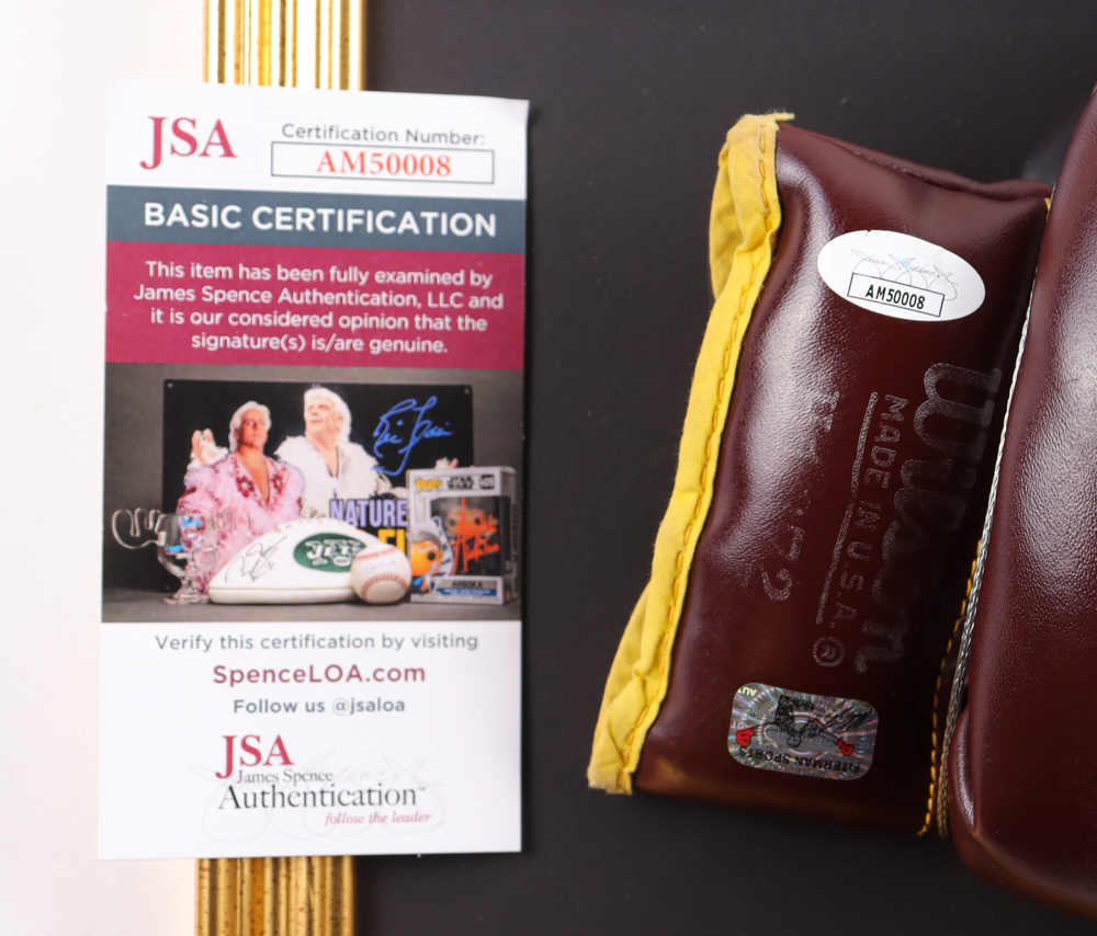 Mike Tyson Signed Custom Framed Wilson Boxing Glove Display with Leroy Neiman Art Print (JSA & Tyson) at PristineAuction.com Mike Tyson Signed Custom Framed Wilson Boxing Glove Display with Leroy Neiman Art Print (JSA & Tyson) at PristineAuction.com