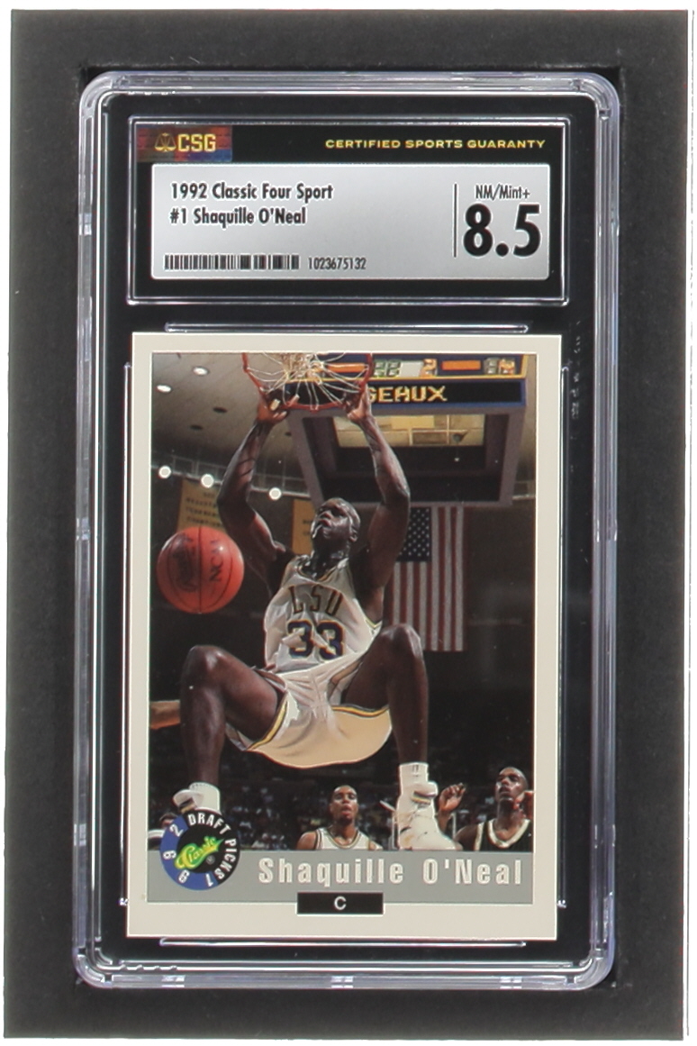 Shaquille O'Neal 1992 Classic Four Sport #1 RC (CSG 8.5) at PristineAuction.com Shaquille O'Neal 1992 Classic Four Sport #1 RC (CSG 8.5) at PristineAuction.com