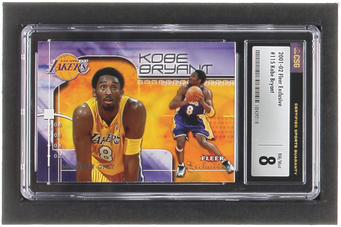 Kobe Bryant 2001-02 Fleer Exclusive #115 MO (CSG 8) at PristineAuction.com Kobe Bryant 2001-02 Fleer Exclusive #115 MO (CSG 8) at PristineAuction.com