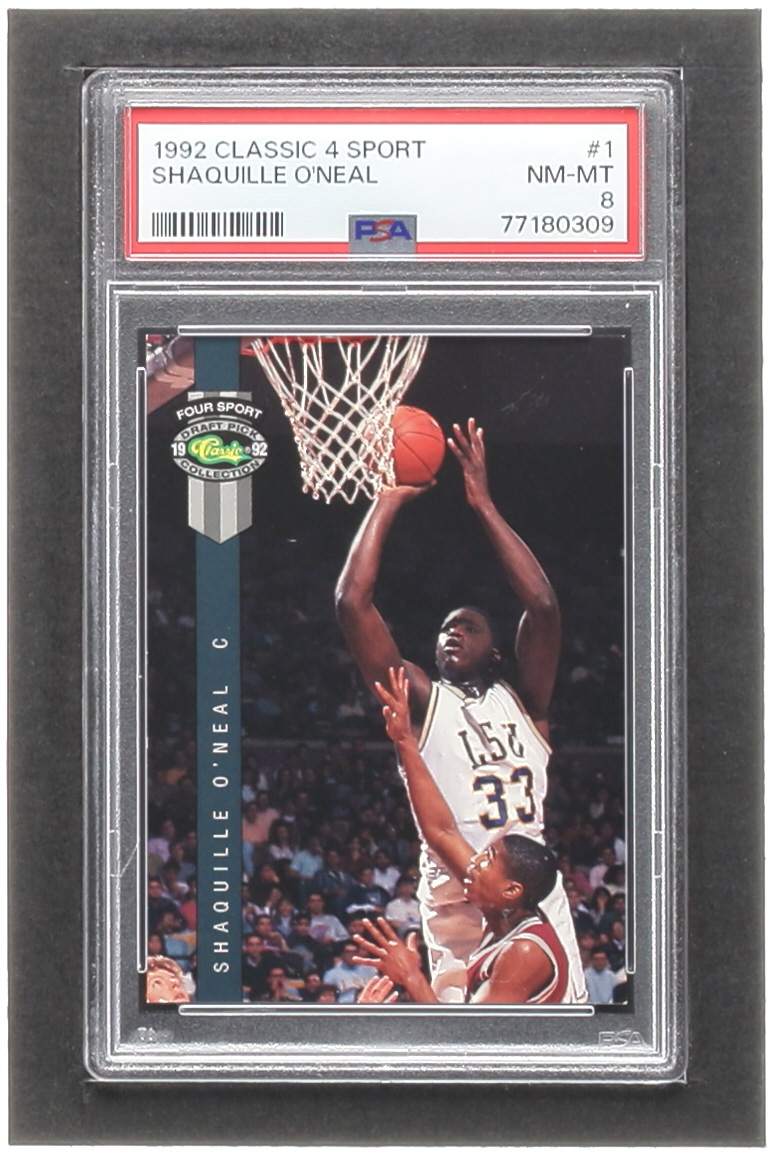 Shaquille O'Neal 1992 Classic Four Sport #1 RC (PSA 8) at PristineAuction.com Shaquille O'Neal 1992 Classic Four Sport #1 RC (PSA 8) at PristineAuction.com