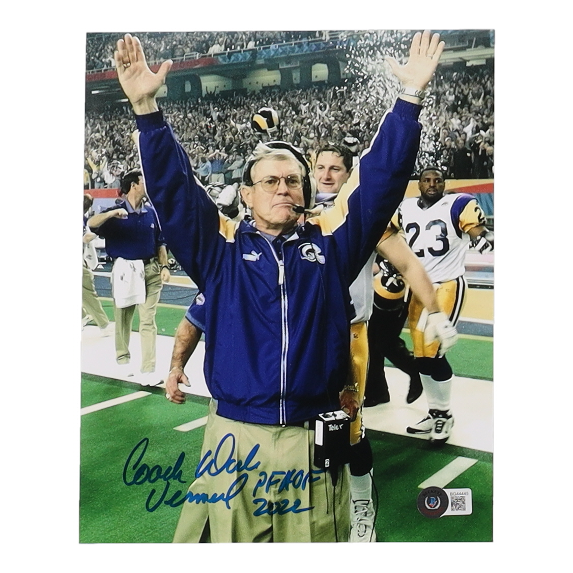 Dick Vermeil Signed Rams 8x10 Photo Inscribed "Coach" & "PF HOF 2022" (Beckett) at PristineAuction.com Dick Vermeil Signed Rams 8x10 Photo Inscribed "Coach" & "PF HOF 2022" (Beckett) at PristineAuction.com