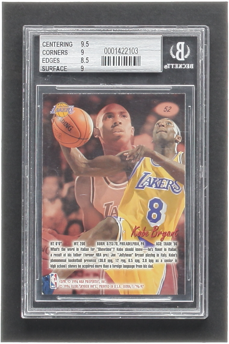 Kobe Bryant 1996-97 Hoops #281 RC (BGS 8.5) at PristineAuction.com Kobe Bryant 1996-97 Hoops #281 RC (BGS 8.5) at PristineAuction.com