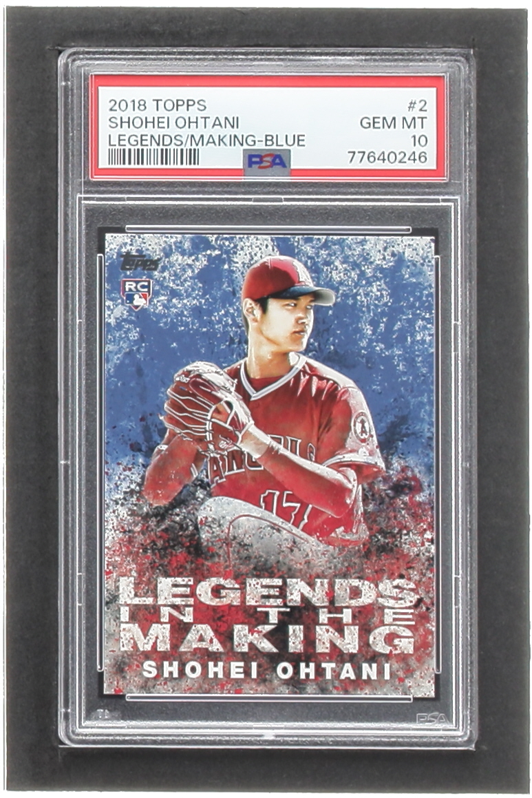 Shohei Ohtani 2018 Topps Legends in the Making Series 2 Blue #LITM2 RC (PSA 10) at PristineAuction.com Shohei Ohtani 2018 Topps Legends in the Making Series 2 Blue #LITM2 RC (PSA 10) at PristineAuction.com