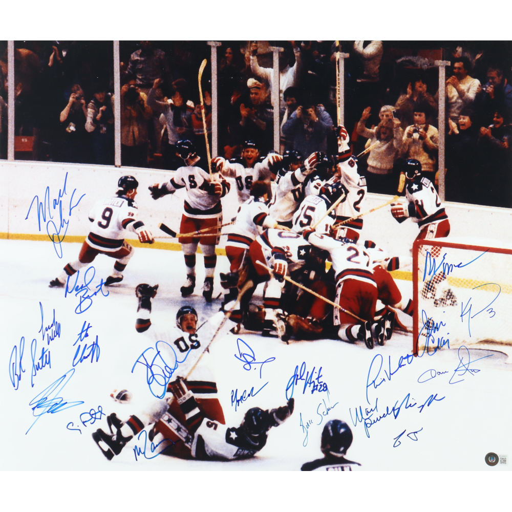 1980 "Miracle On Ice" 20x24 Photo Team-Signed by (21) with Jim Craig ...