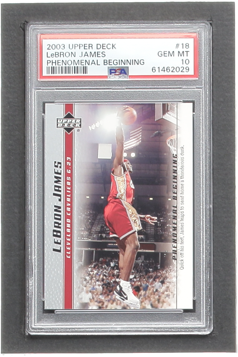 LeBron James 2003-04 Upper Deck Phenomenal Beginning LeBron James #18 RC / Quick Off His Feet (PSA 10) at PristineAuction.com LeBron James 2003-04 Upper Deck Phenomenal Beginning LeBron James #18 RC / Quick Off His Feet (PSA 10) at PristineAuction.com