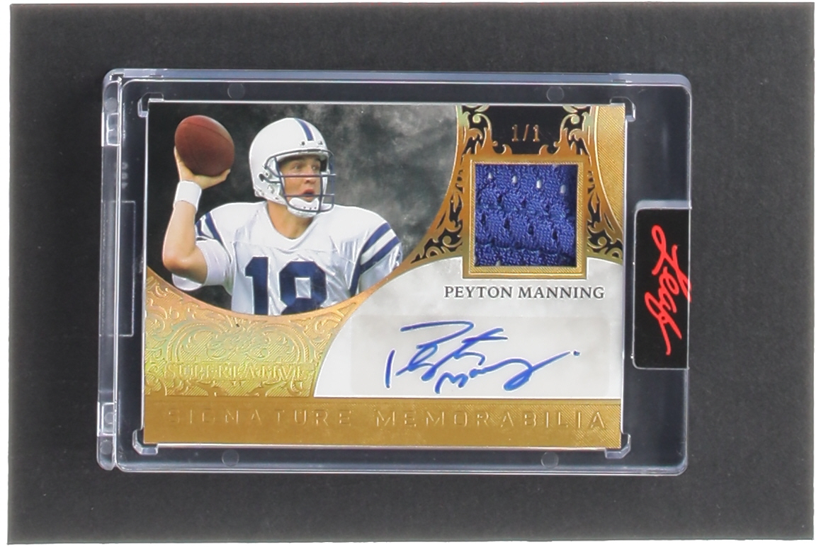 Peyton Manning 2023 Leaf Superlative Signature Memorabilia Gold #SMPM1 #1/1 at PristineAuction.com Peyton Manning 2023 Leaf Superlative Signature Memorabilia Gold #SMPM1 #1/1 at PristineAuction.com