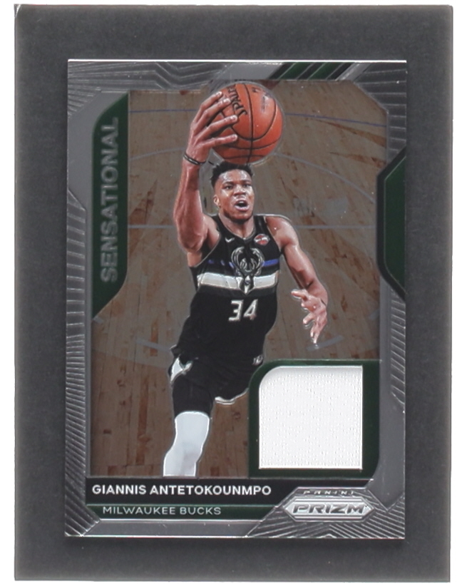 Giannis Antetokounmpo 2021-22 Panini Prizm Sensational Swatches #33 at PristineAuction.com Giannis Antetokounmpo 2021-22 Panini Prizm Sensational Swatches #33 at PristineAuction.com