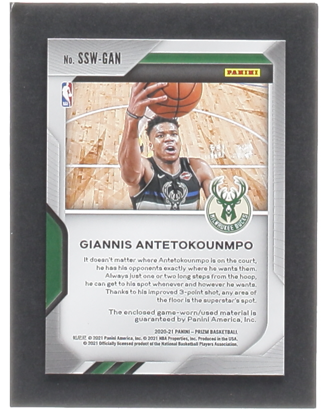 Giannis Antetokounmpo 2021-22 Panini Prizm Sensational Swatches #33 at PristineAuction.com Giannis Antetokounmpo 2021-22 Panini Prizm Sensational Swatches #33 at PristineAuction.com