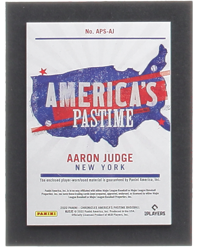 Aaron Judge 2022 Panini Chronicles America's Pastime Swatches Red #35 at PristineAuction.com Aaron Judge 2022 Panini Chronicles America's Pastime Swatches Red #35 at PristineAuction.com