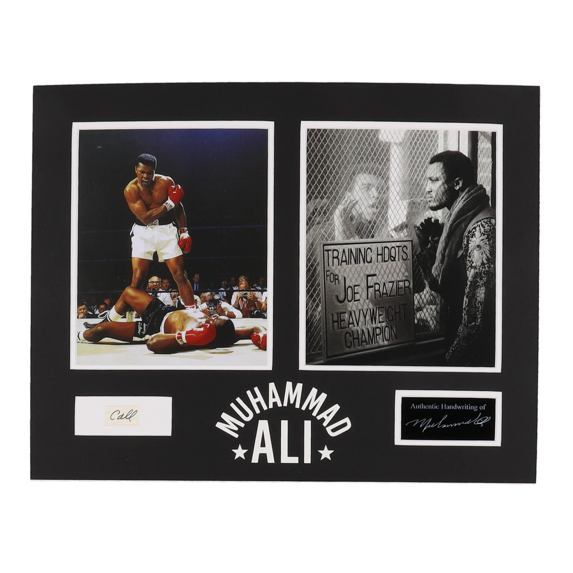 Muhammad Ali Custom Matted Display with Original Handwriting from Ali (JSA) at PristineAuction.com Muhammad Ali Custom Matted Display with Original Handwriting from Ali (JSA) at PristineAuction.com